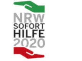 NRW-Soforthilfe 2020 in den Landesfarben grün, weiß und rot